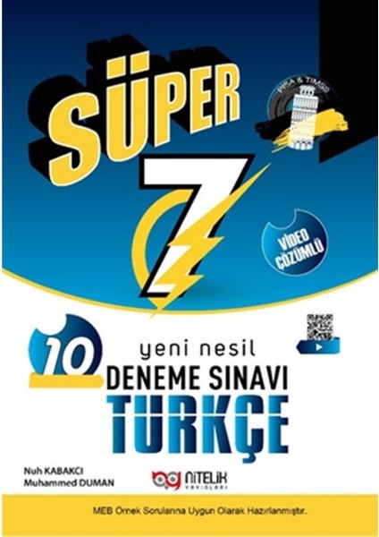 Nitelik Yayınları 7. Sınıf Türkçe Süper 10 Deneme Sınavı