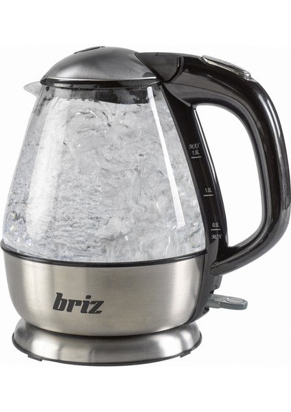 BR711 Inox Su Isıtıcı Cam Kettle