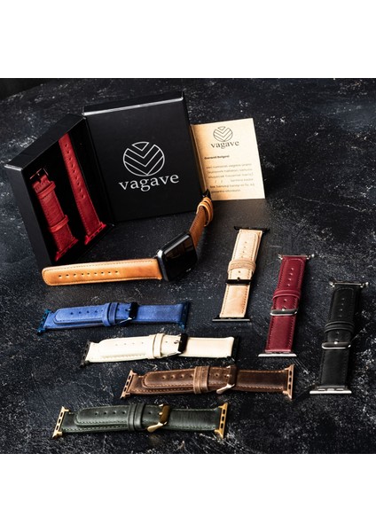 Apple Watch Uyumlu Deri Kordon 42 44 45 mm Antik Kahve modelleri