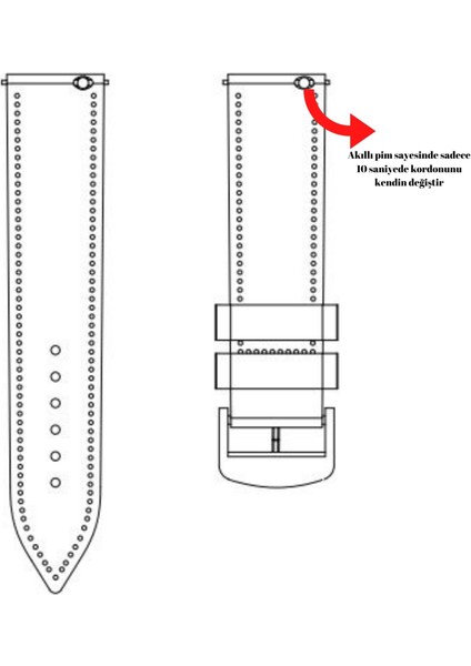 Samsung Active / Watch / Gear 20 mm   Deri Kordon Siyah