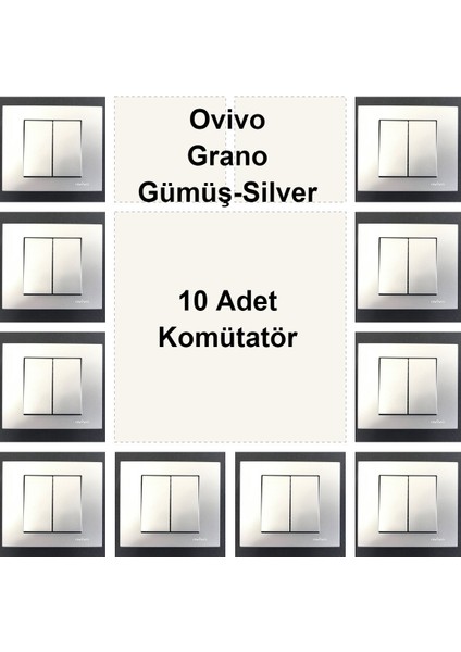 Ovivo Grano Gümüş-Silver 10 Adet Komütatör