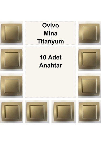 Ovivo Mina Titanyum 10 Adet Anahtar