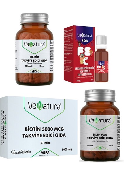 Çocuklar ve Yetişkinler Için Demir Takviye + Selenyum + Biotin