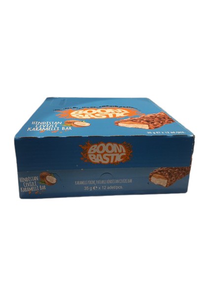 Boom Bastic Hindistan Cevizli Karamelli Bar 12 x 35 gr