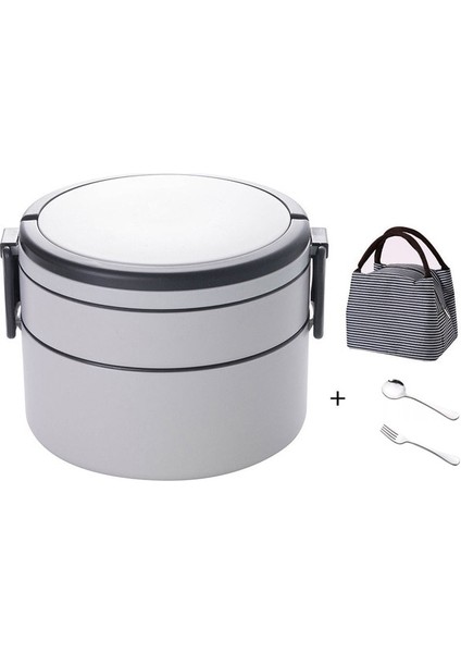 1100ML Taşınabilir 2 Katmanlı Öğle Yemeği Kutusu Mikrodalga (Yurt Dışından)