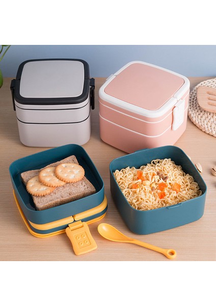 1100ML Taşınabilir 2 Katmanlı Öğle Yemeği Kutusu Mikrodalga (Yurt Dışından) indirimleri