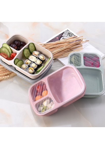 Öğle Yemeği Kutusu Yeniden Kullanılabilir 3 Bölmeli Plastik (Yurt Dışından)