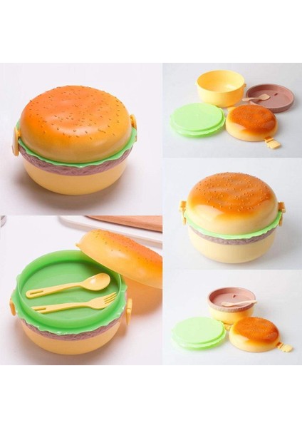 Sevimli Hamburger Çift Katmanlı Öğle Yemeği Kutusu (Yurt Dışından)