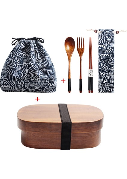 Çanta ve Kaşık Çatal Çubuklarını ile Ahşap Öğle Yemeği Kutusu (Yurt Dışından) fiyatları