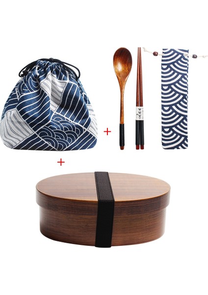 Çanta ve Kaşık Çatal Çubuklarını ile Ahşap Öğle Yemeği Kutusu (Yurt Dışından) fırsatları