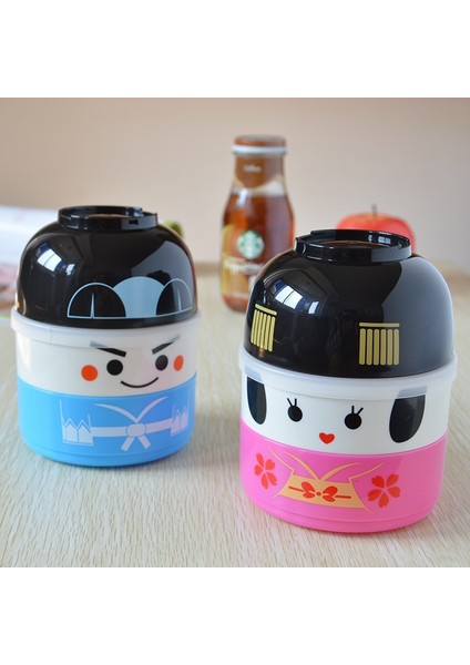 Sevimli Japon Bebek Çift Katmanlı Çift Öğle Yemeği Kutusu (Yurt Dışından)