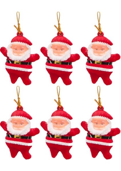Noel Baba Çam Ağacı Süs 6 Adet