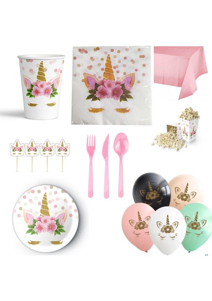 Unicorn Teması Parti Seti 8 Kişilik