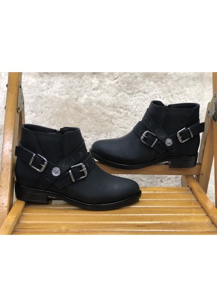 Kısa Boy Toka Detaylı Kaymaz Taban Kadın Bot Botie