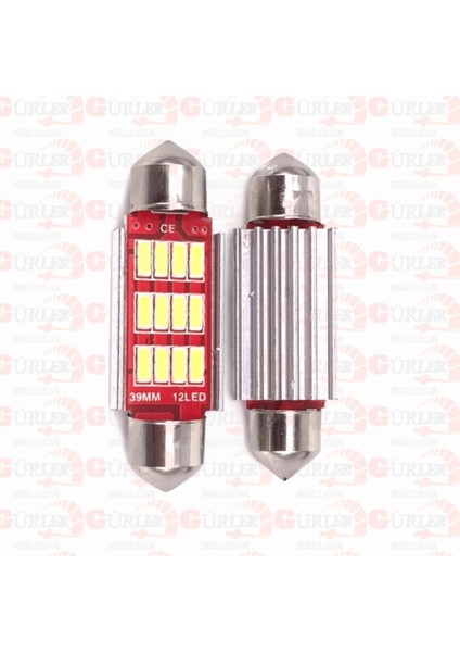 Gürler Oto Aksesuar Oto Tavan LED 2 Adet Plaka LED  LED Ampul 39MM