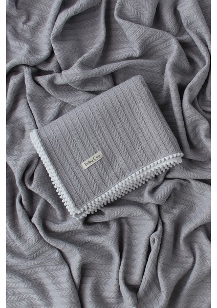 Örgü Desen Bebek Pikesi Organik Pamuk Bebek Battaniyesi