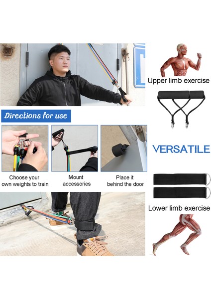 13 Adet Direnç Bantları Set Elastik Egzersiz Spor Egzersiz (Yurt Dışından) modelleri