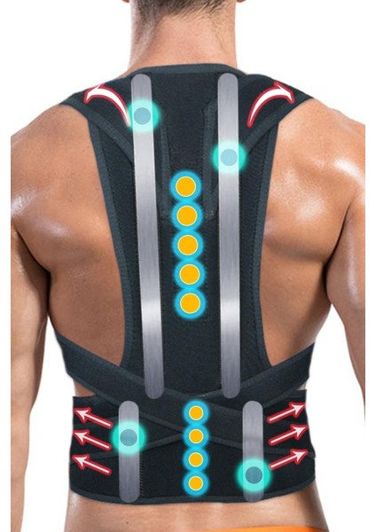 Ankaflex Ortopedik Dik Durus Korsesi Balenli Manyetik Kamburlukk Önleyici Korse Erkek Bayan Sırt Korsesi indirimleri