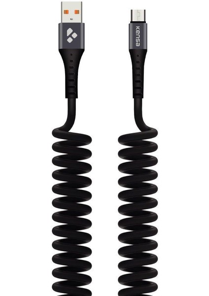 KC-170 1.5m 3.4A Yaylı Hızlı Micro USB Kablo