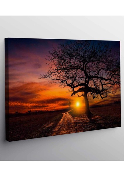 Günbatımı Kırmızı Gökyüzü Bulutlar Kanvas Tablo fiyatları