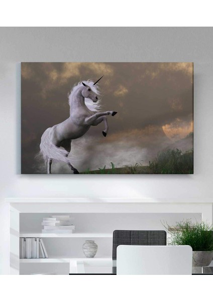 Beyaz At Kanvas Tablo