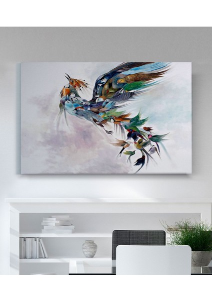 Anka Kuşu Renkli Kanvas Tablo