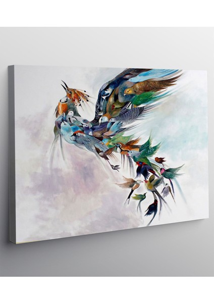 Anka Kuşu Renkli Kanvas Tablo fiyatları