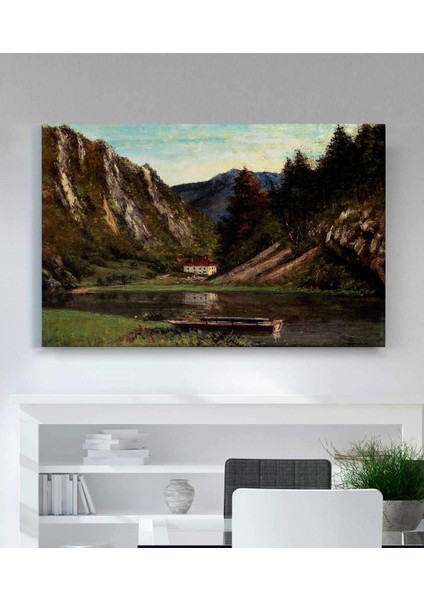 Gustave Courbet Les Doubs A La Maison Mösyö Kanvas Tablo fiyatları