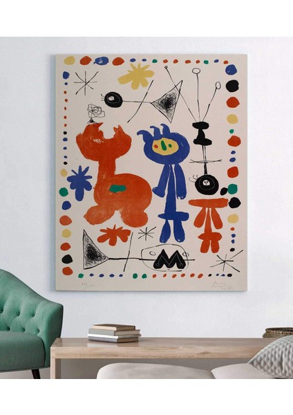 Kanvas Tablo Joan Miro Personnage Et Oiseaux Kanvas Tablo