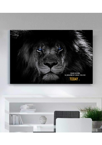 Aslan Motivasyon Kanvas Tablo