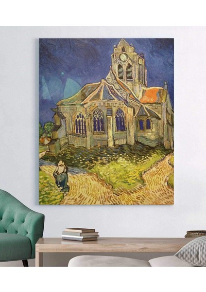 Vincent Van La Chiesa Di Auvers Sur-Oise Kanvas Tablo
