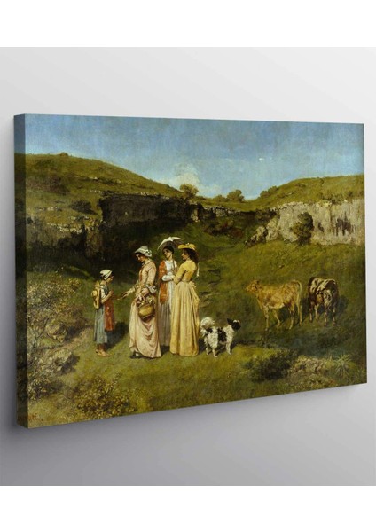 Gustave Courbet Köyün Genç Hanımları Kanvas Tablo