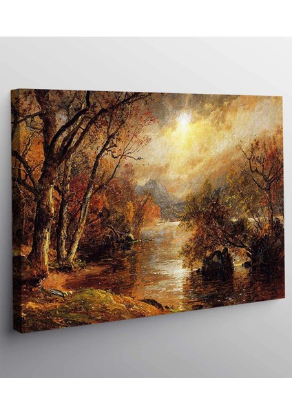 Jasper Francis Cropsey Greenwood Gölü'nde Sisli Bir Sabah Kanvas Tablo fiyatları