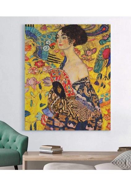 Gustav Klimt Lady With Fan Kanvas Tablo