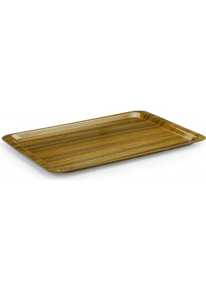 Kraft Lamine Ahşap 37x53 cm Kaymaz Servis Tepsileri 6'lı Takım - Ceviz