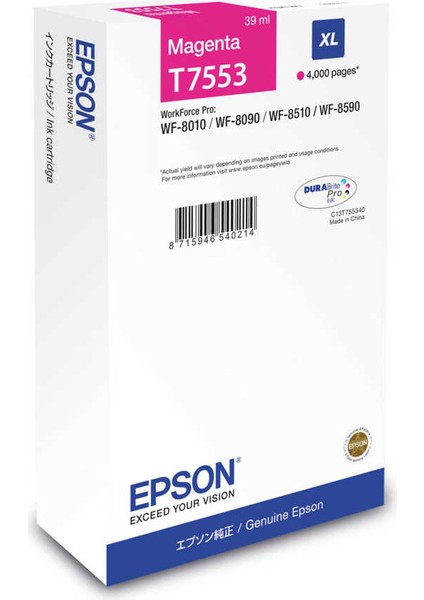 T7553 C13T755340 Kırmızı Kartuş WF-8010-8090-8510