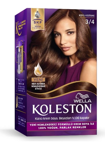 Koleston Kit Saç Boyası 3/4 Koyu Kestane
