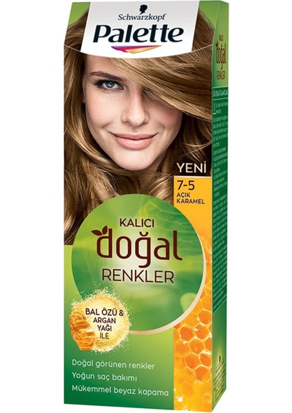 Kalıcı Doğal Renkler Saç Boyası 7-5 Açık Karamel