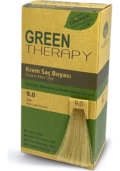 Green Therapy Krem Saç Boyası 9.0 Sarı