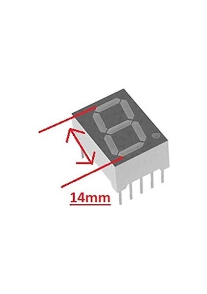 14MM Ortak Katot Seven Segment Display - Kırmızı