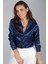 Sweetness Kadın Lacivert Saten Gömlek 3