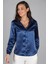 Sweetness Kadın Lacivert Saten Gömlek 5
