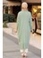 Neva Style - Düğmeli Mint Tesettür Triko Hırka 33650MINT 2