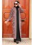Neva Style - Zebra Desenli Gül Kurusu Tesettür Triko Hırka 3145GK 1