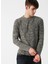 12160904 Fresh Knit O Yaka Erkek Haki Melanj Kazak 1