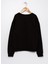 Bisiklet Yaka Simli Siyah Kız Çocuk Sweatshirt 2