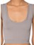 Linden Açık Yaka & Yumuşak Dokulu Gri Crop Top 4