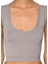 Linden Açık Yaka & Yumuşak Dokulu Gri Kadın Crop Top 3