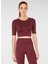 Naples Kısa Kol Crop Top Econyl Bordo 4