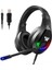 USB + 3.5mm 4 Pin Ayarlanabilir Rgb Işık Oyun Kulaklığı Siyah (Yurt Dışından) 1